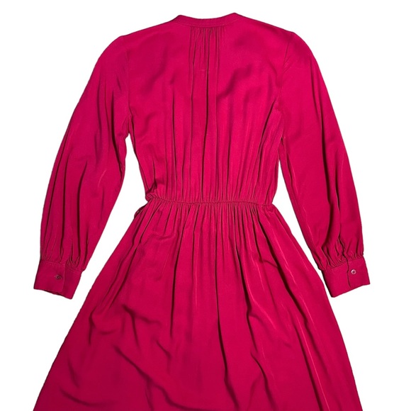 Uniqlo Red Long Sleeve Rayon Wrap Dress / Cover up Sz XXS - Picture 7 of 16